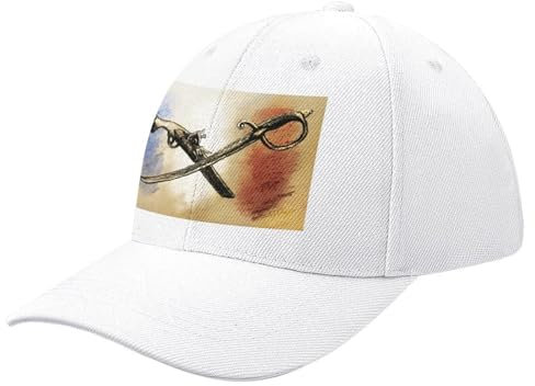 CIZIEOE Baseball Kappe Baseball Cap Frankreich Reise Druck der Französisch Calvary Flintlock und Säbel Historisch genaue Waffen Kappe Baseball Cap