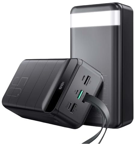 Power Bank 50000mAh Portable Mobile Phone Charger 22.5W USB C Fast Charge with 4 Outputs & 3 Inputs LED Display Powerbank Battery Pack with Flashlight for iPhone, Samsung