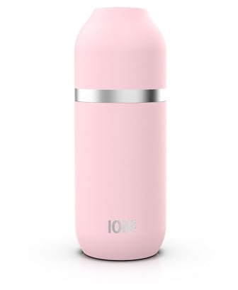 ION8 Vacuum Insulated ThermoShield Flask for Hot Drinks or Cold Drinks, Large Insulated Mug, 2 Cups Capacity, Magnetic Cap, and Soft Base Pad - Stylish and Eco-Friendly, Rose Pink