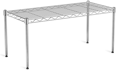 VANZBON Single-Tier Adjustable Metal Wire Shelving,Storage Rack | Height adjustable design meets diverse storage demands. Sturdy metal wire construction ensures strong load capacity.