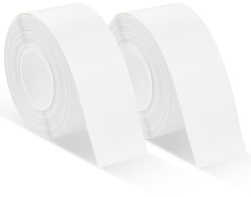 Sudnsadaks 2 Rollen Etikettenband, 15mm x 6m Thermo-Etikettenband, Wasserdicht Anpassen Klebeetiketten für Haus, Büro, Schule für Etikettendrucker Drucken Sie Barcode, Name, Datum usw (Weiß)