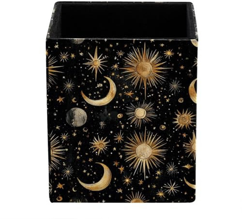 etoenbrc Stifthalter, Bleistift-Organizer für den Schreibtisch, goldene Akzente, kosmischer Bleistiftbecher, Make-up-Pinselhalter, Schreibtischzubehör, Aufbewahrung von Schreibwaren und Zubehör für