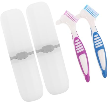 HONITANO Estuches Portátiles Diseño Compacto y Doble Limpieza para Cepillos de Dientes Juego de 2 Fabricados en Plástico para Uso en Hogar Pequeño y Viajes