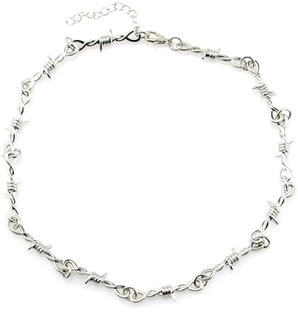 XJPXGIND Petit Fil ronces Fer Unisexe Ras de Cou Collier Femmes Hip hop Gothique Punk Style barbelé Fil de Fer Petites épines chaîne Ras de Cou Cadeaux