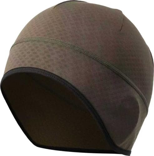 Unisex Skull Cap Beanie, Winter Running Hat, Lightweight Stretchy Material, Athletic Style, Cold Weather Sports (UK, Alpha, One Size, Olive Green)