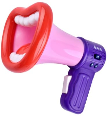 AMSLSIU Megafon in Mundform – Kindergeschenk, Scherzartikel, sorgt für Lacher Dank einfacher Bedienung und innovativer Soundfunktionen. Mehrere Tasten, Megafon Funktion, Rot, 16 x 11 x 13 cm