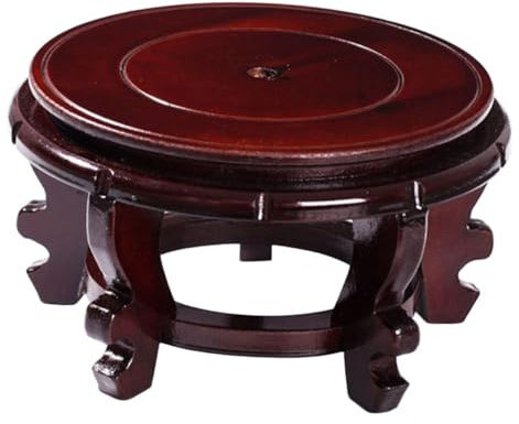 ROMISBABA Soporte de Madera para Macetas Redondo 24 Cm Diámetro X 12 Cm Altura, Base Robusta para Exhibición de Plantas, Jarrones y Artesanías, Elevador Decorativo para Jardín Interior