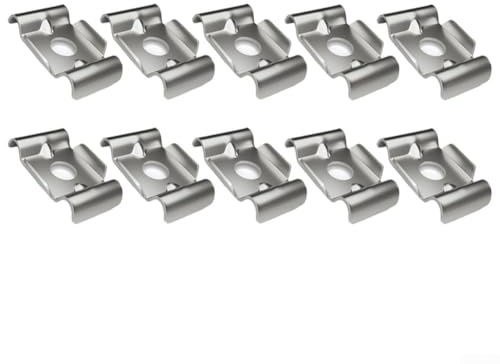 10 x Doppelstab-Zaunhalterungen, 304 Edelstahl, Schmetterlingsclip für 28–32 mm Pfosten, 40 mm breite Metall-/Holzbefestigung (304)