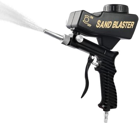 Sandblasting Machine - Powder Sand Blasting Spray Tool,Leak-Proof Adjustable Pneumatic Tools | Water Separator & Extension Nozzle For Walnut Shell Soda Stain