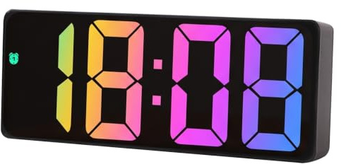 Azonelife Reloj Despertador Digital LED, Pantalla Grande Brillo Ajustable | con Hora Fecha y Temperatura, 2 Modos de Alimentacion (USB/Bateria), Control por Voz, Función Snooze, Reloj Silencioso