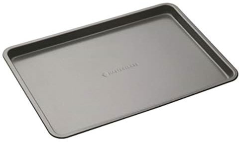 MasterClass Backblech, Antihaft-Backblech zum Backen und Braten 35x25x2cm, mit Hülle, grau
