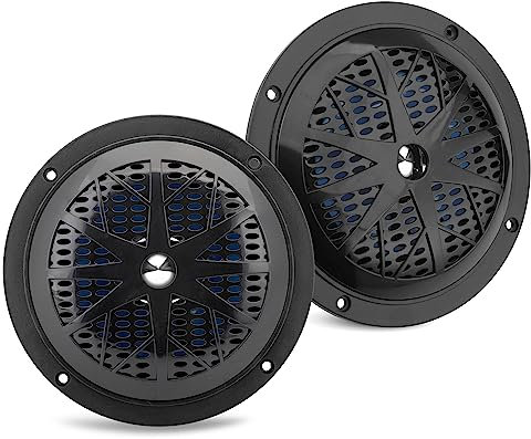 Pyle Altoparlanti Marini 13,34 Centimetri, Casse Audio 2 Vie Impermeabili 100 Watt, Cono in Polipropilene, Surround in Tessuto, Speaker da Esterno Resistente, 1 Coppia Neri