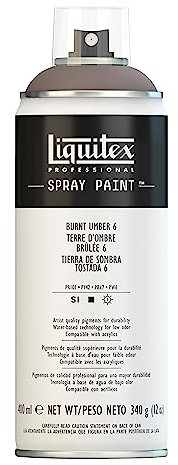 Liquitex 4456128 Professional Acryl Spraydose 400ml – Umbra Gebrannt Nr. 6 – Lichtecht, frostbeständig, mattes Finish, für Innen- & Außenbereich