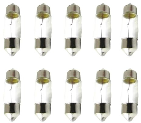 CARALL 10 Stück Halogenlampen 12V für Auto (T11 C5W 31mm 12V 5W)