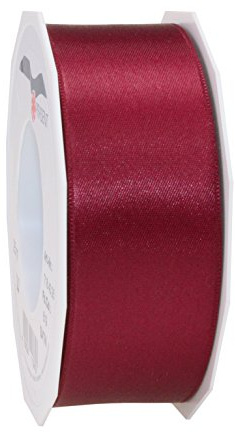 PRESÄSENT C.E. Pattberg Satin Bordeaux, 25 m satinband för inslagning av gåvor, 40 mm bredd, presentband för dekoration och hantverk, dekorband, tillfälle