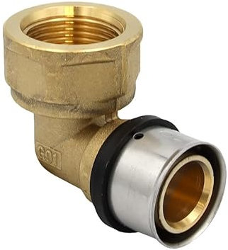 Pipetec Pressfitting Winkel Übergang 32x3 mm 1 Zoll Innengewinde TH Kontur Verbundrohr, DVGW, TH-Profil