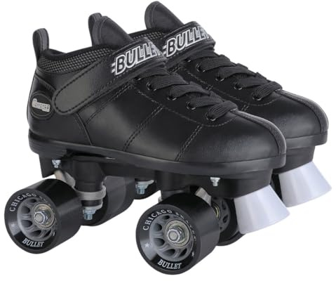 Chicago Herren Bullet Speed Rollschuh Quad, Derby, Rink Skate, Schwarz, 2