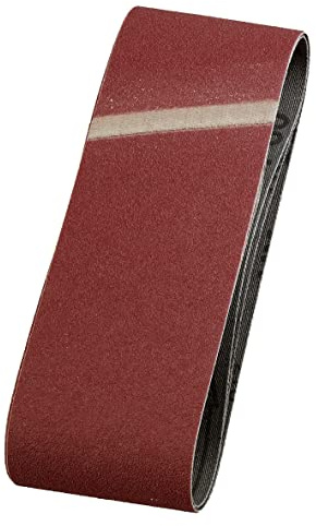 kwb Schleifbänder 65x410 mm aus Edelkorund mit Körnung 100, Spezialverleimung und flexiblem Baumwollgewebe für den groben Schliff von Holz und Metall