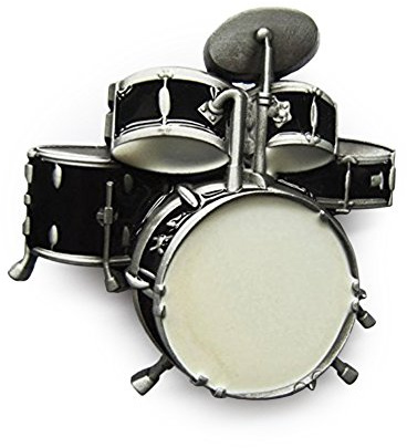 eeddoo® Gürtelschnalle - Schlagzeug - Drummer *Buckle* (Buckle für Wechselgürtel für Damen und Herren | Belt Frauen Männer Oldschool Rockabilly Metall Gothic Wave Rock Biker Western Trucker Musik)