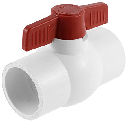 Sourcingmap Water Supply 50mm to 50mm Full Port U-PVC Ball Valve Fitting Red White