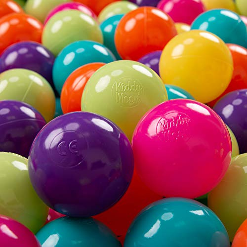 KiddyMoon 50 Bolas/7Cm Bolas Colores De Plástico para Piscina para Niños, Verdeclr/Amarillo/Turquesa/Naranja/Rosaos/Violeta