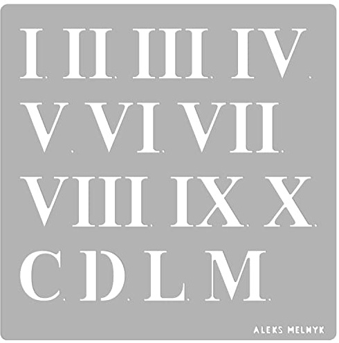 Aleks Melnyk Stencil - Roman Numeral (1 pollici)