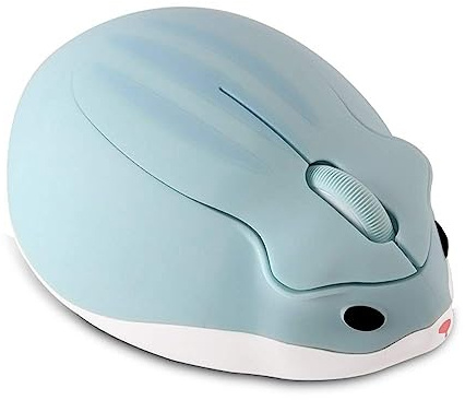 Som show trådlös söt hamsterformad mus – 1 200 DPI mindre ljud bärbar USB trådlös för PC, bärbar dator, dator, bärbar dator, MacBook – barn flicka present (blå)