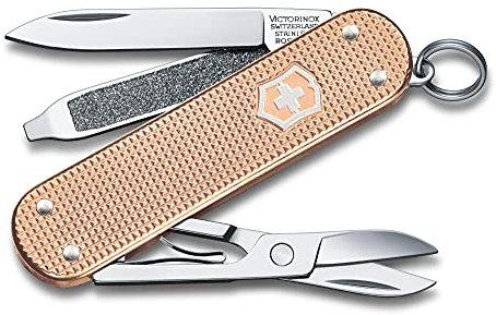 Victorinox, Classic SD Alox, Coltellino Svizzero, Originale, Multiuso, Campeggio, 5 Funzioni, Lama, piccola, Lima per unghie