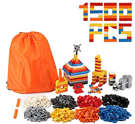 BIOZEA Brique de Construction Classique, Jouets Éducatifs pour Les Enfants, Compatible avec Toutes Les Grandes Marques (Lot de 1500)