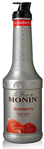 Monin - Purée de fraise, juteuse et sucrée, idéale pour les sodas et les thés, sans gluten (33,81 fl oz) – Lot de 4