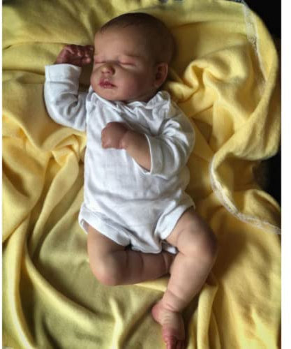 Lonian 50cm Neugeborenes Baby lebensechte echte Soft-Touch-Qualitäts-Sammler-Kunst-Reborn-Puppe mit Hand-Zeichnung-Haar-Puppe