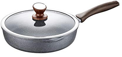 Liudan Padella Padella Antiaderente con Coperchio - 28 cm frittura di Padella del fornello a Gas Universale per Carne scottante, frittelle di Cucina, Omelette e Altro Padella Antiaderente