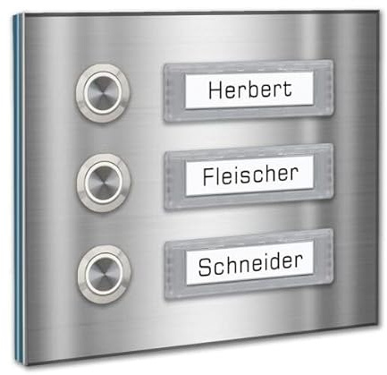 Dreifamilien Türklingel 145x120mm mit wechselbaren Namensschildern