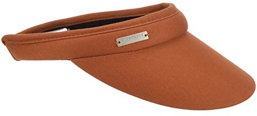 Seeberger Visor Azalee de algodón, visor solar, protección solar, antideslumbrante, visor de playa, con visera, terracota, Talla única
