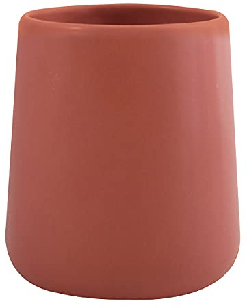 MSV - Gobelet en Céramique - Maonie Terracotta Mat - 300 ML - Pratique Et Esthétique pour Salle de Bain - Facile à Nettoyer - Résistant à l'Humidité - 8.5 x 8.5 x 10 cm