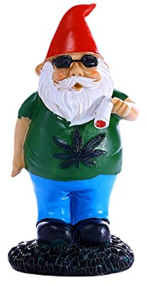 Garden Gnome Statue Smoking Garden Gnomeschristmas smoking dwarf ornament Outdoor Garden GnomesSmoking White-Bearded Lawn Gnome,Gnome Garden Ornament For Indoor Outdoor Lawn.