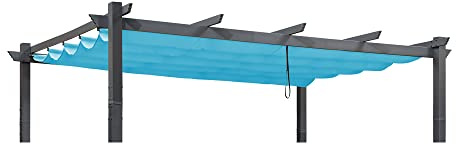 PURPLE LEAF Pergola Shade Cover for 10' X 13' Deck Porch Outside Outdoor Retractable Durable Fabric Canopy Replacement Top Only Turquoise Blue