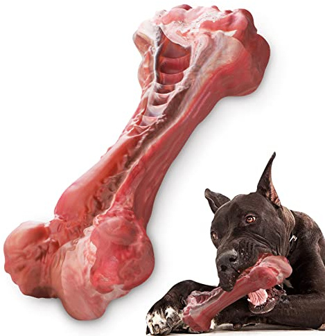 RUXAN Hundespielzeug für Aggressive Kauer, Unzerstörbares Hunde Kauspielzeug mit Milchgeschmack, Robustes Naturkautschuk, Spender Spielzeug für Mittelgroße/Große Hunde, Kaujagd und Apportieren