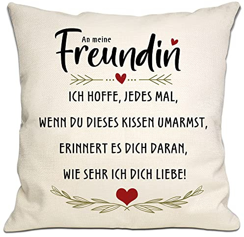 Bommex Ich hoffe, jedes Mal, wenn Sie umarmen Dieses Kissen es erinnert Sie daran, wie viel ich Liebe Dich Kissenbezug für Freundin Geburtstag Valentinstag