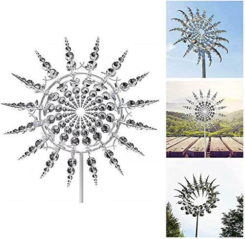 VVLXRIC WindmüHlen Garten Rostfrei, Gartendekoration auf der Hofterrasse Outdoor-Solar - Einzigartige Und Magische WindmüHle Aus Metall 3-5 Tage, um anzukommen