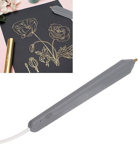 Heißbeheiztes Folienstift-Set, Heißfolien-Prägestempelstift mit Spitzen in 4 Größen, USB-betrieben, Folienstempelstift für Kartenherstellung, Basteln, Scrapbooking, Zeichnen