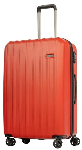 HANSEKOFFER Hartschalenkoffer mittelgroß · Koffer L · Reisekoffer mit Rollen · Trolley mit Teleskopgriff · Leicht · Rollkoffer mit Zahlenschloss · Rot