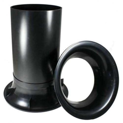 GK SOUND 1 kit AEROPORT da 20 cm con 2 flange curve e tubo reflex per subwoofer, cassa, per auto, casa, spl, colore nero, 1 kit