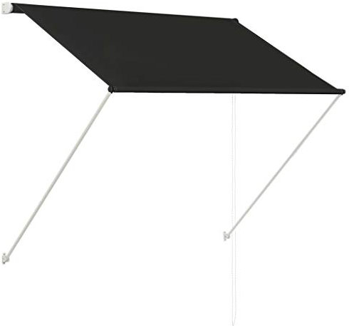 Bulliing Tenda da Sole Retrattile 150x150 cm Antracite,Tenda da Sole per Esterno Avvolgibile,Tenda da Sole a Bracci Estensibili con Telaio in Alluminio, Tettuccio Resistente al Sole e Impermeabile e M