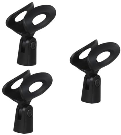 CORHAD 3stücke Verstellbarer Und Drehbarer Mikrofonclip Aus Hartplastik Halterung Für Handmikrofone Schwarz Sicherer Halt Schnelles Zugriffsdesign