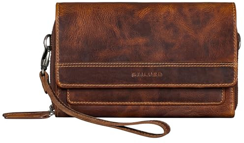STILORD Sabrina 4-en-1 Bolso Porta Movil Mujer Grande Pochette Cuero Bolsito Móvil Monedero Bolso de Mano Portamoviles Mujer Billeteras Cuero Auténtico 7 Pulgada RFID Color:Salerno - marrón