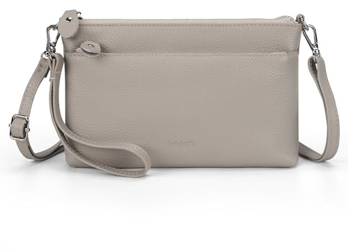 befen Genuine Leather Crossbody Bags for Women Small Handbags Women | Real Leather Cross Body Bag Women Small Phone Bag RFID Shoulder Bags Women Handbags Clutch Bags for Ladies with 2 Straps