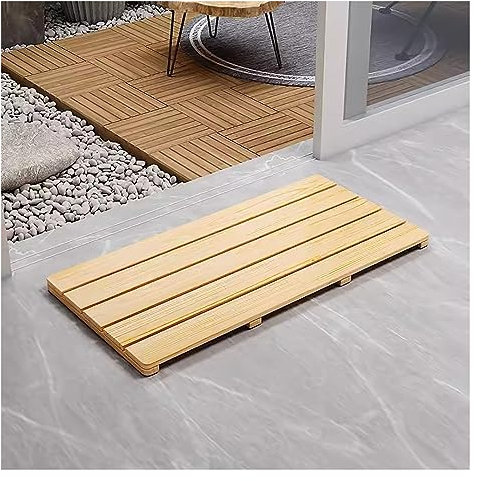Bambus-Badematte, rutschfeste Duschmatte für den Innen- und Außenbereich, wasserdichte Holzmatte für Dusche, Badewanne, Spa, Sauna, Eingang, Pool, leicht zu reinigen und langlebig (Karbonschattierung,