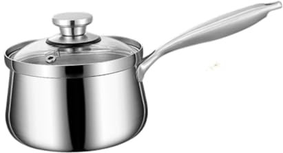 HGZLQKD Stainless Steel Sauce Pan with Lid Milk Soup Pan Induction Pot Stainless Steel Spaghetti Sauce Pot Butter Warmer for Home