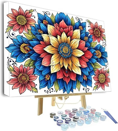 Mandala Malen nach Zahlen Erwachsene, Malen Nach Zahlen Farbe DIY Handgemalt Ölgemälde Kit, Paint by Numbers Mit 3 - Pinseln und Acrylfarbe Knitterfreie Leinwand Kit, Kreative Geschenk, 150x100cm P799